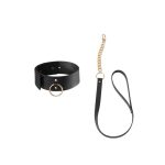 MAZE - Wide choker with leash black