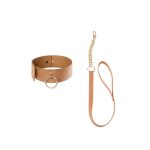 MAZE - Wide choker with leash brown