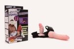 Strap -on penis & anal double dong, Flesh, 5x12,6 cm