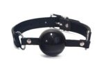 SILICONE BALL GAG NUBUCK LEATHER