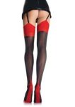 Contrast Top Thigh High Black/Red O/S